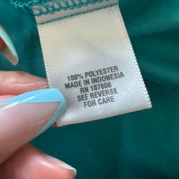Vintage DRESSBARN Dress Womens 16 Teal Blue Chiffon Maxi Retro Flowy Fairycore - Picture 7 of 11